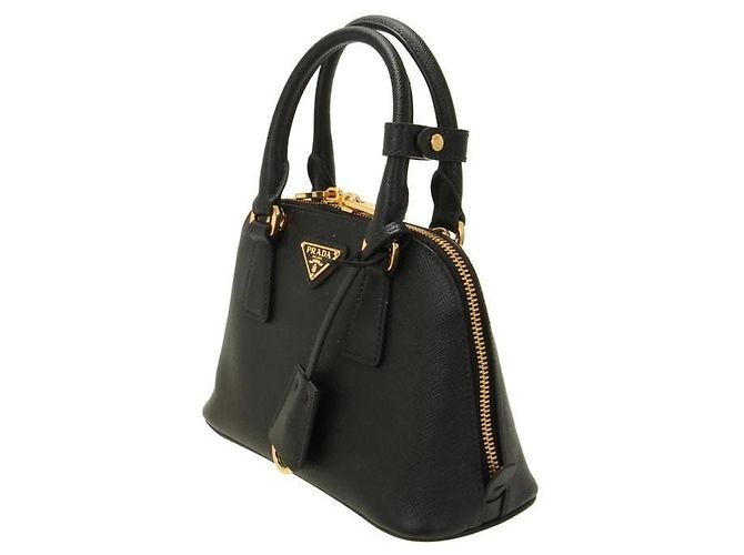 Prada Mini borsa in pelle Saffiano Promenade timbro: NZV EOO Nero - vista 2
