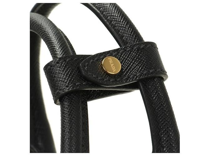 Prada Mini borsa in pelle Saffiano Promenade timbro: NZV EOO Nero - vista 8