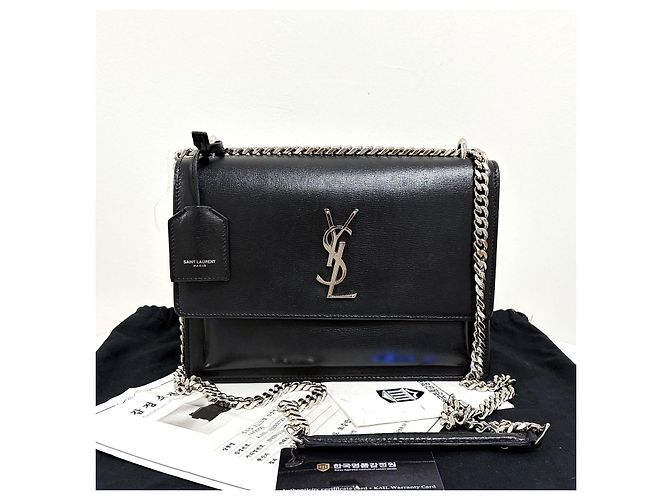 Saint Laurent Sunset Chain Schultertasche Medium Schwarz - Ansicht 15
