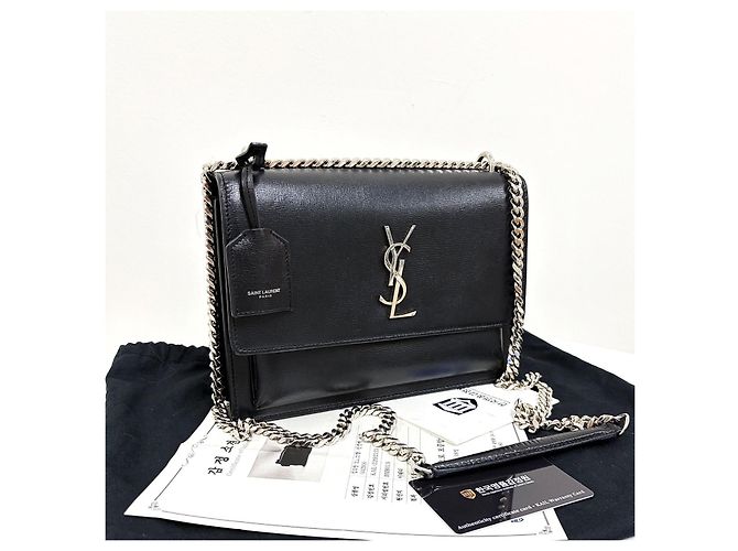 Saint Laurent Sunset Chain Schultertasche Medium Schwarz - Ansicht 18