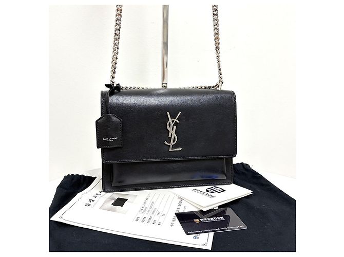 Saint Laurent Sunset Chain Schultertasche Medium Schwarz - Ansicht 21