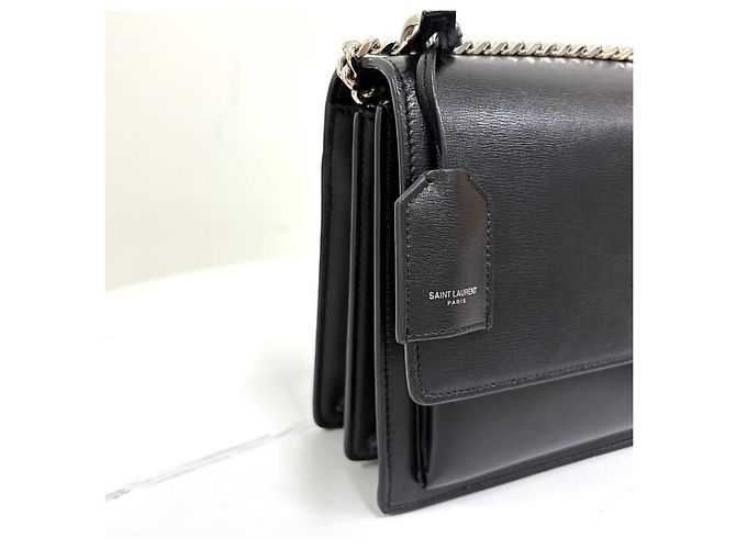 Saint Laurent Sunset Chain Schultertasche Medium Schwarz - Ansicht 24