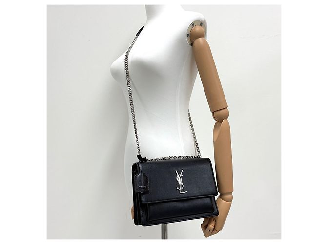 Saint Laurent Sunset Chain Schultertasche Medium Schwarz - Ansicht 3