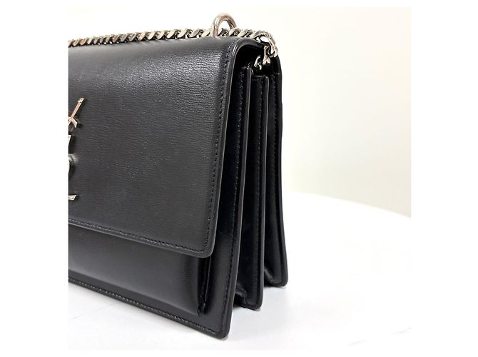 Saint Laurent Sunset Chain Schultertasche Medium Schwarz - Ansicht 8