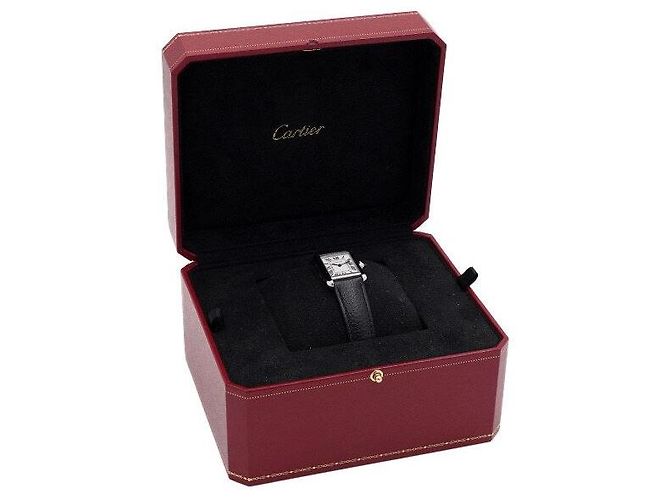 Cartier Reloj Tank Must Small Quartz con correa de piel para mujer Negro - vista 10