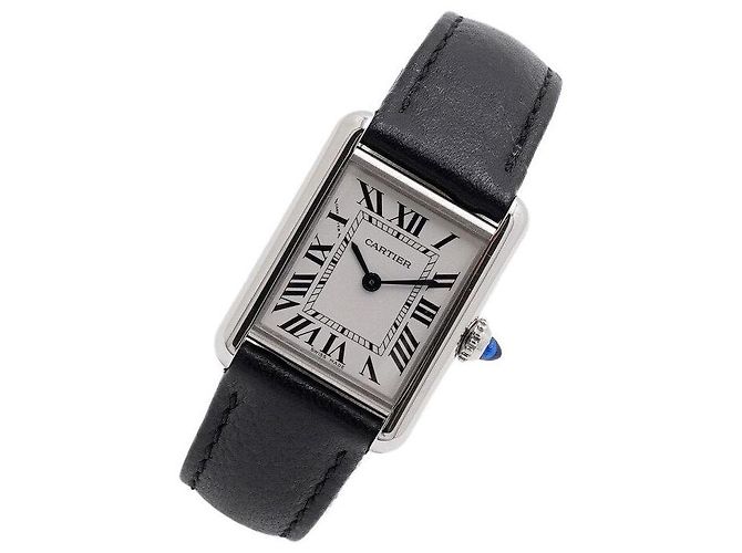Cartier Reloj Tank Must Small Quartz con correa de piel para mujer Negro - vista 2