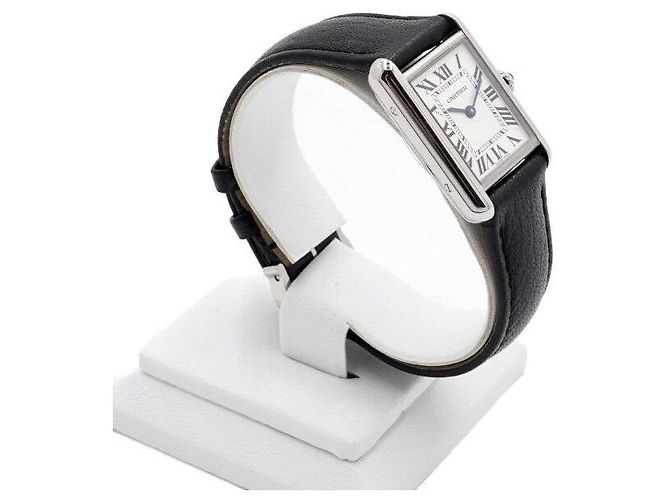 Cartier Reloj Tank Must Small Quartz con correa de piel para mujer Negro - vista 4