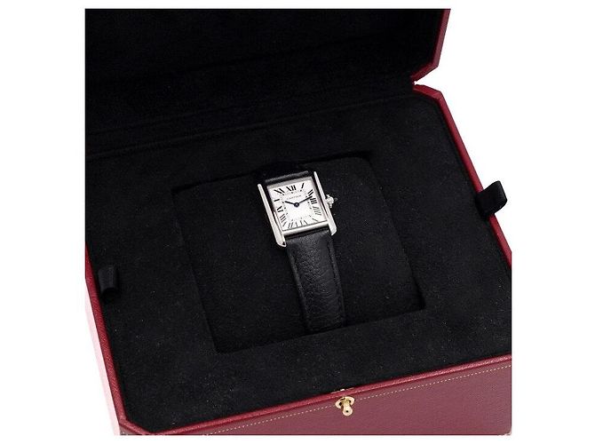 Cartier Reloj Tank Must Small Quartz con correa de piel para mujer Negro - vista 9