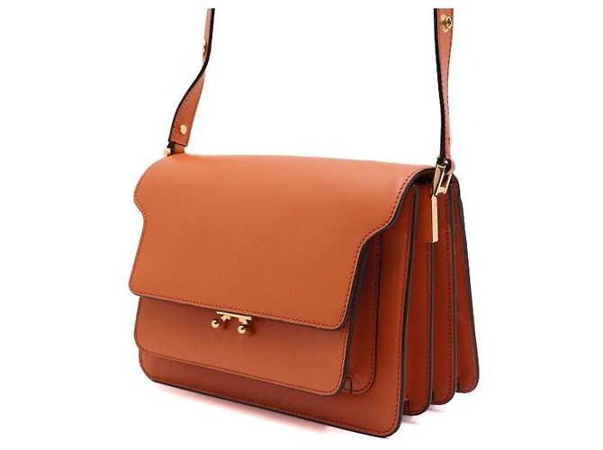 Marni Trunk Saffiano Schultertasche und Umhängetasche Orange - Ansicht 2