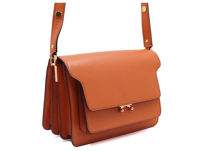 Marni Trunk Saffiano Schultertasche und Umhängetasche Orange - Ansicht 3