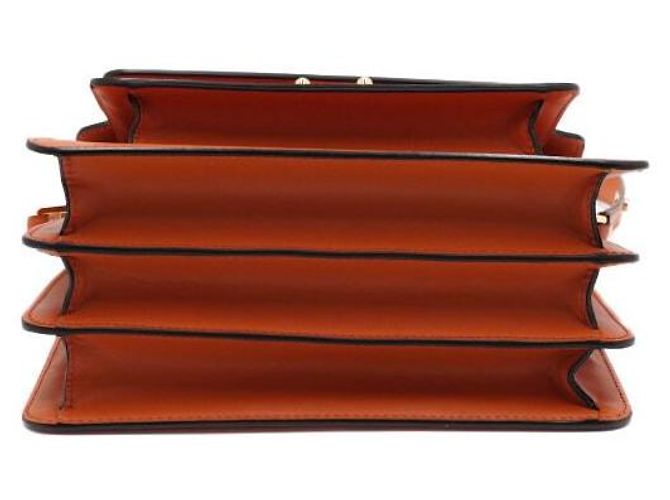 Marni Trunk Saffiano Schultertasche und Umhängetasche Orange - Ansicht 8