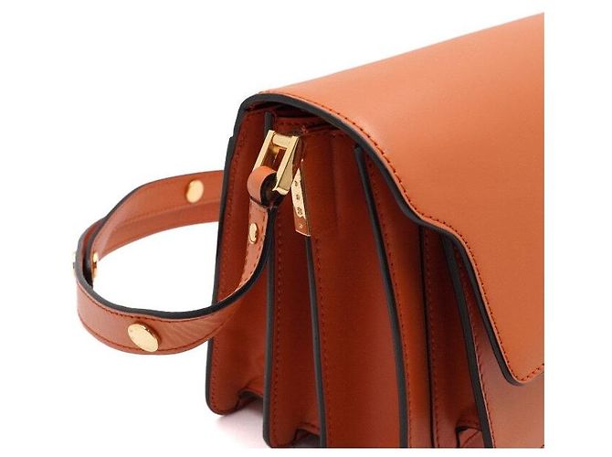 Marni Trunk Saffiano Schultertasche und Umhängetasche Orange - Ansicht 9
