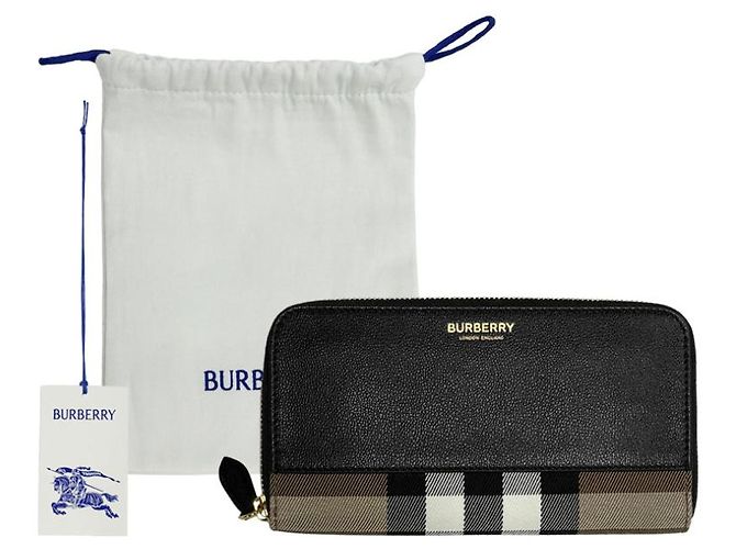 Burberry Langer Reißverschluss-Geldbörse aus Canvas Schwarz - Ansicht 13
