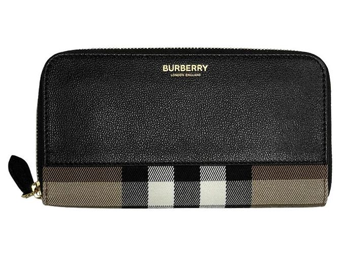Burberry Langer Reißverschluss-Geldbörse aus Canvas Schwarz - Ansicht 6