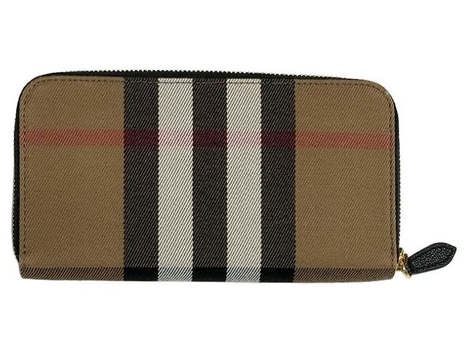 Burberry Langer Reißverschluss-Geldbörse aus Canvas Schwarz - Ansicht 7