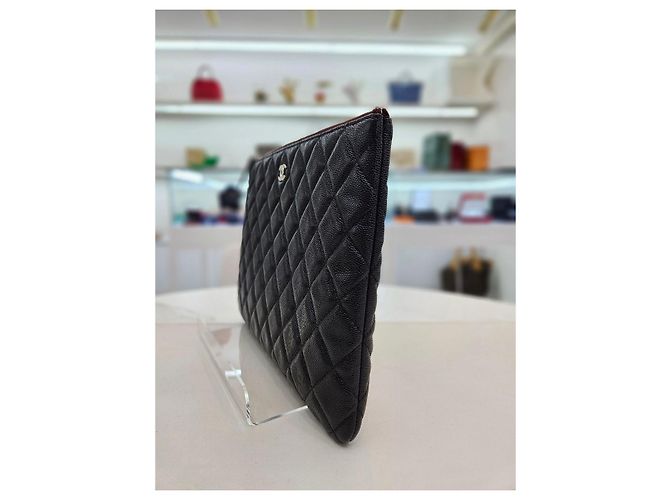 Chanel Clutch Caviar New Medium Silver-Tone Series Nero - vista 12
