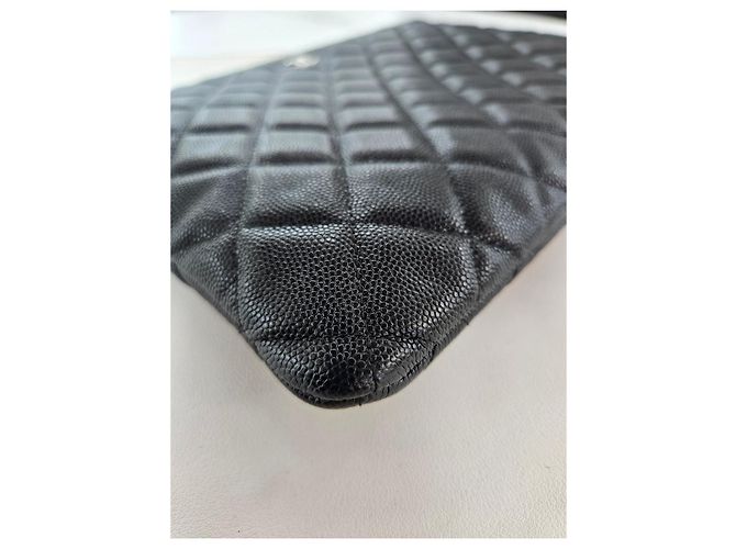 Chanel Clutch Caviar New Medium Silver-Tone Series Nero - vista 16