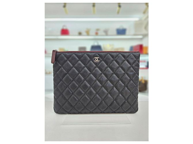 Chanel Clutch Caviar New Medium Silver-Tone Series Nero - vista 9