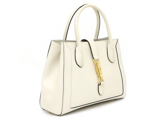 Gucci Jackie Medium Tote Bag und Schultertasche aus weißem Leder - Ansicht 3