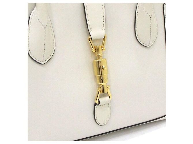 Gucci Jackie Medium Tote Bag und Schultertasche aus weißem Leder - Ansicht 7