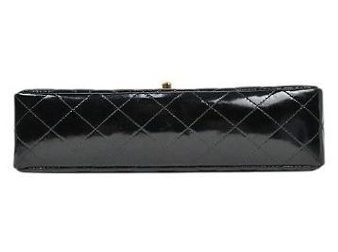 Chanel Tote Bag mit Tragegriff aus schwarzem Lackleder - Ansicht 4