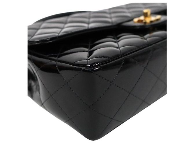 Chanel Tote Bag mit Tragegriff aus schwarzem Lackleder - Ansicht 5