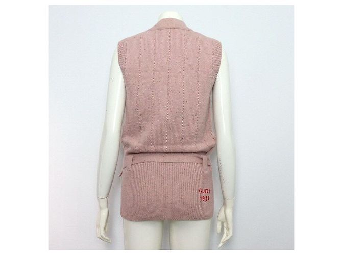 Gucci Strickweste für Damen mit V-Ausschnitt und Gürtel - Ansicht 4