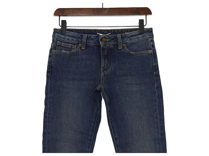 Saint Laurent Pantalones vaqueros de cintura ajustada para mujer - vista 2