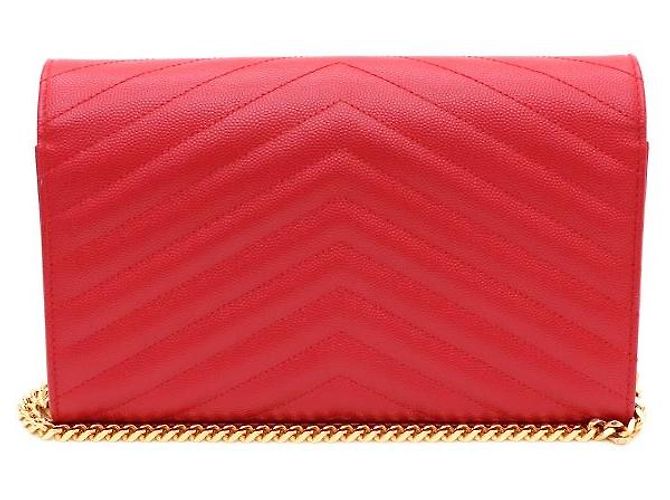 Saint Laurent Borsa a tracolla e crossbody Monogram Envelope Gold Chain Rosso - vista 3