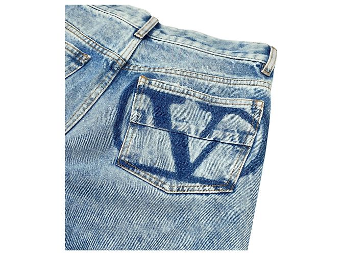Valentino Logo Denimhose Blau - Ansicht 3