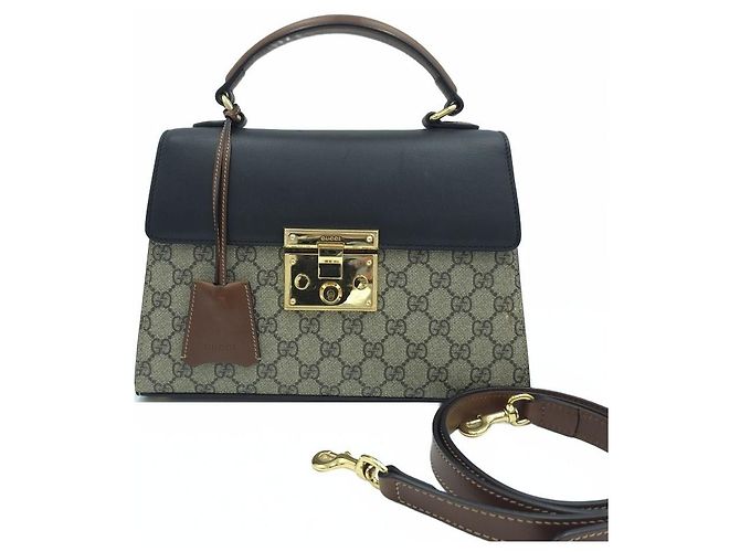 Gucci Borsa Tote Padlock GG Supreme Canvas Small con manico superiore e tracolla Marrone - vista 11