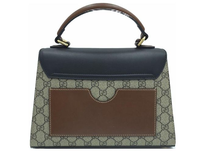 Gucci Borsa Tote Padlock GG Supreme Canvas Small con manico superiore e tracolla Marrone - vista 5