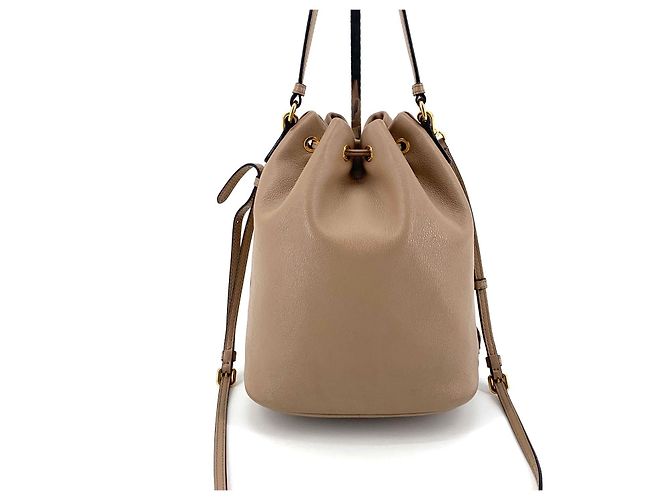 Prada Borsa bucket in jacquard e pelle di vitello - vista 10