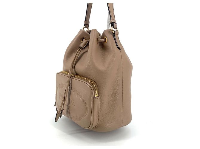Prada Borsa bucket in jacquard e pelle di vitello - vista 11