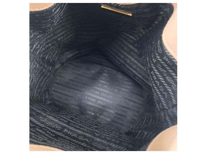 Prada Borsa bucket in jacquard e pelle di vitello - vista 7