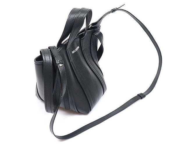 Balenciaga Pelle di vitello nero Everyday XS North South - vista 2