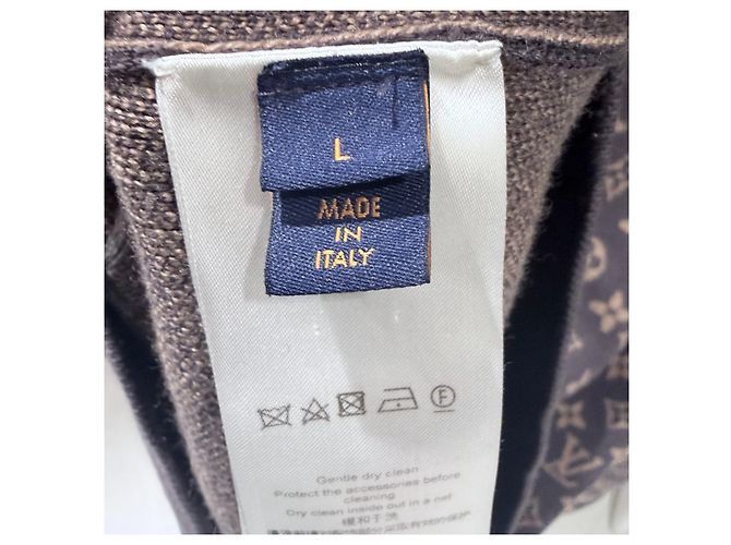 Louis Vuitton Monogram Embroidered Wool Crewneck Knit Sweater Brown - view 9