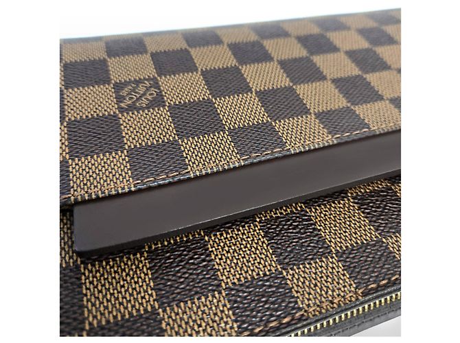 Louis Vuitton Pochette Second Clutch Damier Ebene Marrone - vista 14