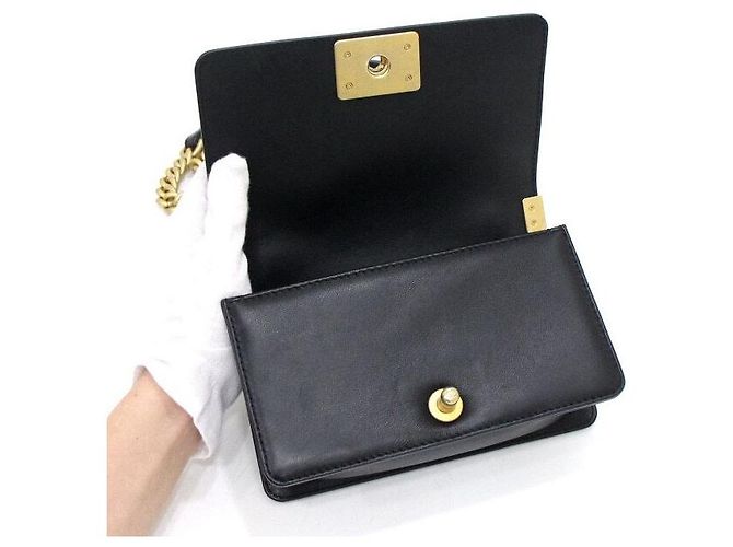 Chanel Borsa Tote Boy Small Around Top Handle con catena Nero - vista 5