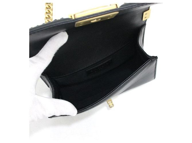 Chanel Borsa Tote Boy Small Around Top Handle con catena Nero - vista 6