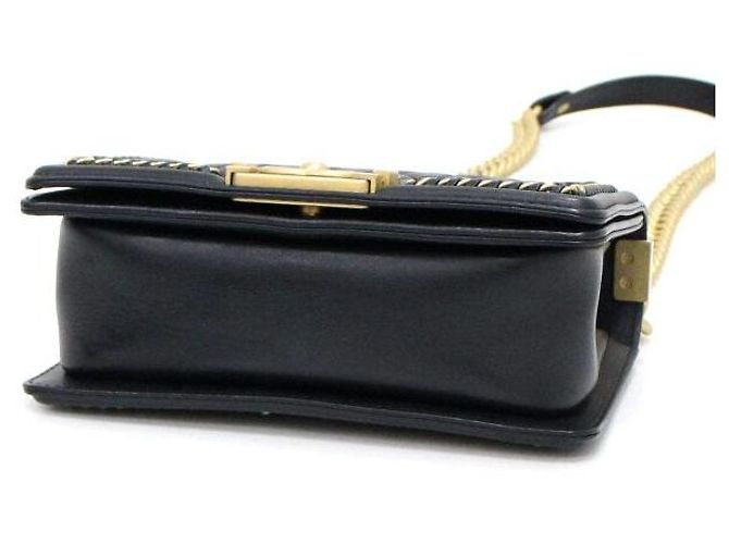 Chanel Borsa Tote Boy Small Around Top Handle con catena Nero - vista 7