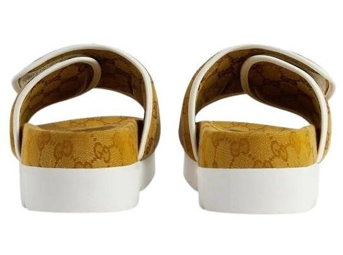Gucci Sandali Adidas Original GG Canvas Marrone - vista 8