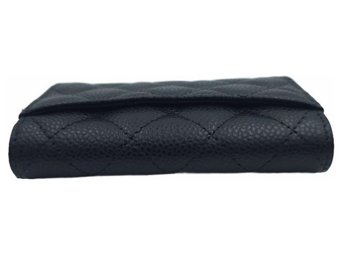 Chanel Classic Flap Kartenetui Caviar gesteppt mit Silberrand Schwarz - Ansicht 14