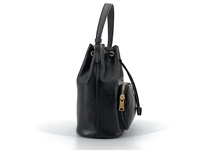 Prada Borsa a secchiello in pelle a tracolla Nero - vista 4