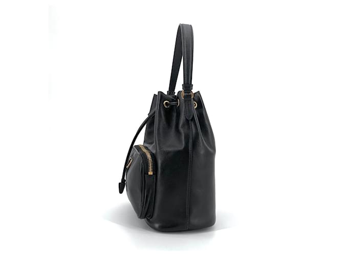 Prada Borsa a secchiello in pelle a tracolla Nero - vista 5