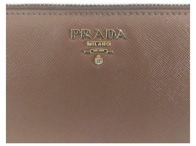 Prada Saffiano Zip Long Wallet Braun - Ansicht 6