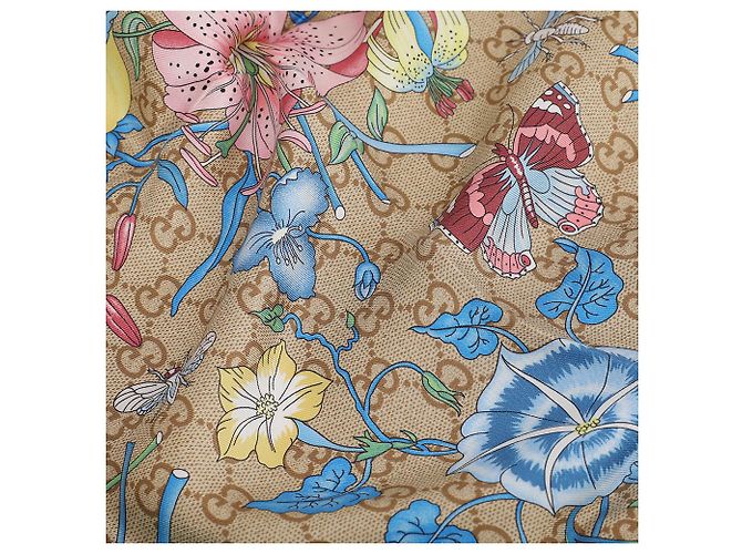 Gucci Quadrato in twill di seta stampato GG Blu - vista 6