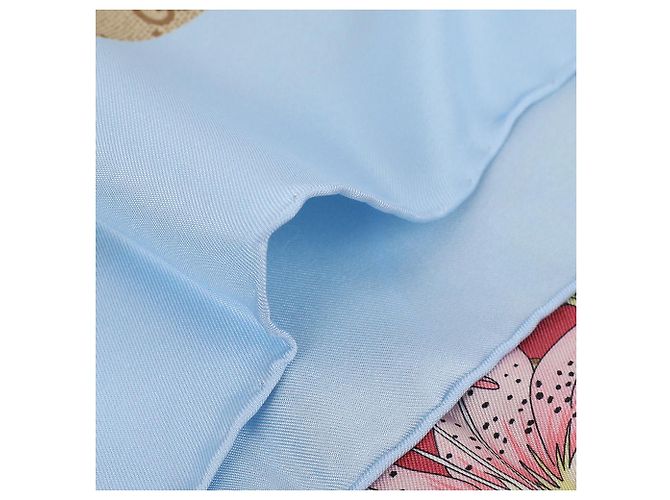 Gucci Quadrato in twill di seta stampato GG Blu - vista 7