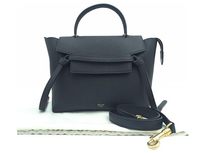 Belt Bag Céline Micro borsello a tracolla in pelle di vitello granulata nera Nero - vista 11