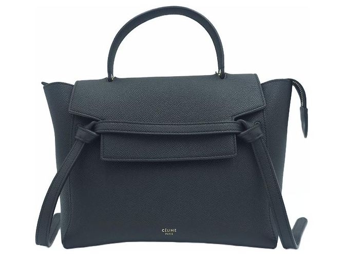 Belt Bag Céline Micro borsello a tracolla in pelle di vitello granulata nera Nero - vista 12